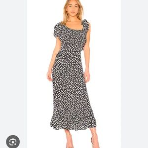 GANNI roseburg ruffle floral dress